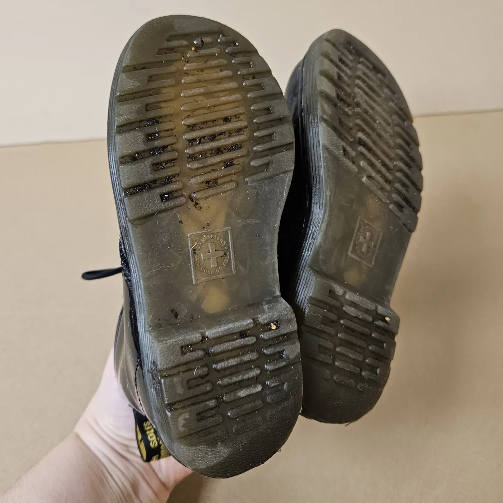 Dr. Martens 1460 Combat Lace Up Boots Patent Leather Toddler Size 9